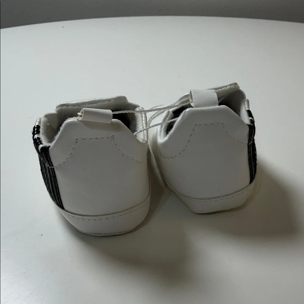 adidas White and Black Baby Slip-On Shoes